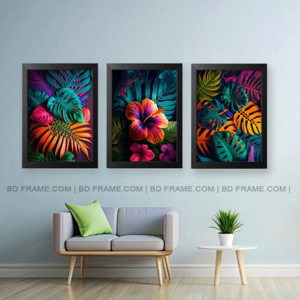 Tropical Leaves Wall Art Combo 3 pices (501) Large